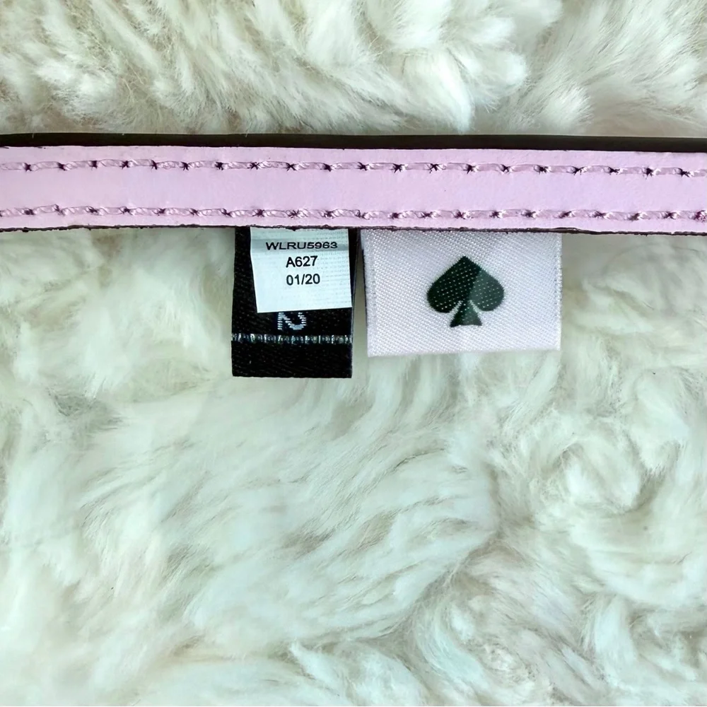 Kate Spade Jae Clear Slim Cosmetic Bag with Serendipity Pink Leather Trim